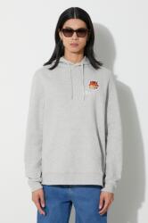 Barbour pamut melegítőfelső X Maison Kitsune Fox Head Hoodie szürke, férfi, nyomott mintás, kapucnis, MOL0569 - szürke L