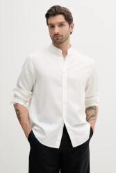 Giorgio Armani lenvászon ing állógalléros, fehér, regular, XM000717 AF13181 - fehér M