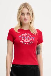 Tommy Jeans t-shirt piros, DW0DW21421 - piros XS
