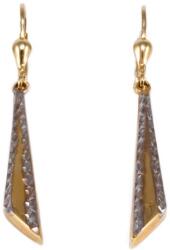 Ékszershop Bicolor vésett lógós arany fülbevaló (1309894)