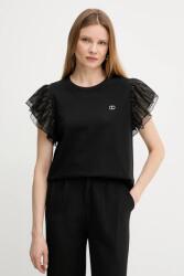 Twinset pamut póló fekete, 251TT2370 - fekete XL