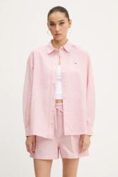 Tommy Hilfiger lenvászon ing galléros, rózsaszín, regular, DW0DW20292 - rózsaszín M