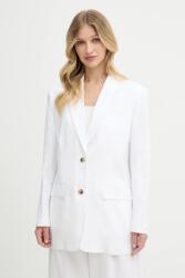 Tommy Hilfiger len blézer fehér, sima, oversize, WW0WW47163 - fehér 40
