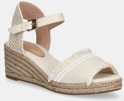 Tommy Hilfiger szandál FRINGE CANVAS MEDIUM WEDGE bézs, FW0FW08879 - bézs Női 40