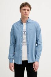 Pepe Jeans pamut ing legombolt galléros, slim, PM3090014C0 - kék L