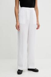 Tommy Hilfiger lennadrág fehér, magas derekú széles, WW0WW46823 - fehér 34