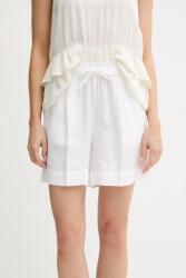 United Colors of Benetton vászon rövidnadrág fehér, sima, magas derekú, 4AGHD901T - fehér S
