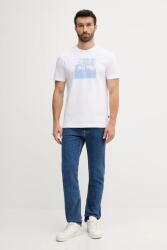 BOSS Orange pamut póló fehér, nyomott mintás, 50546381 - fehér XXXL