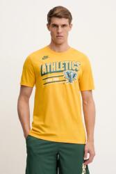 Nike pamut póló Oakland Athletics 1982-92 narancssárga, nyomott mintás, N199-79Q-OKA-CUE - narancssárga S
