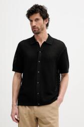 Tommy Hilfiger pamut ing galléros, fekete, relaxed, MW0MW39530 - fekete L