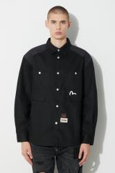 Evisu farmerdzseki Seagull and Slogan Print férfi, fekete, átmeneti, 2EAHTM3SJ8004LFCT - fekete L