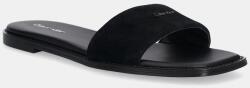 Calvin Klein papucs velúrból FLAT SANDAL SQUARED HF SUE fekete, HW0HW02557 - fekete Női 38