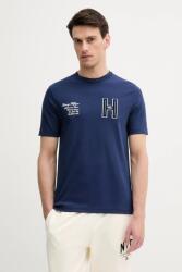 Tommy Hilfiger pamut póló sötétkék, nyomott mintás, MW0MW39364 - sötétkék XL