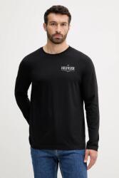 Tommy Hilfiger pamut hosszúujjú fekete, nyomott mintás, MW0MW41293 - fekete M