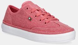 Tommy Hilfiger sportcipő WASHED CANVAS VULC SNEAKER - rózsaszín Női 37