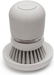 Brabantia SinkSide Soap Dispensing Dish Brush kézi mosogatókefe 100ml mosogatószer adagoló tartállyal, csepptálcával, középszürke - 302824 (302824)