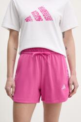 adidas rövidnadrág W AOP Blur női, rózsaszín, nyomott mintás, magas derekú, JG6223 - rózsaszín XS