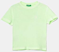 Benetton gyerek pamut póló zöld, sima, 3085G10JP - zöld 110