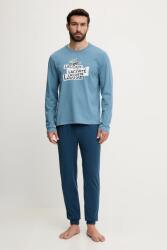 Lacoste pizsama együttes nyomott mintás, 4H9180 - kék XL