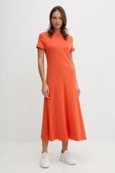 Tommy Hilfiger pamut ruha narancssárga, maxi, harang alakú, WW0WW46710 - narancssárga L