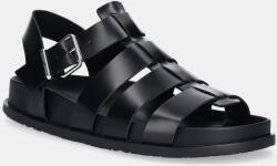 Tommy Jeans bőr szandál TJW FISHERMAN PATENT SANDAL fekete, EN0EN02874 - fekete Női 38