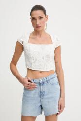 GUESS blúz pamutból DOMITILLE fehér, sima, W5GH65 WH521 - fehér S