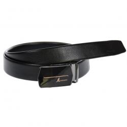 Lucianis style Curea din piele pentru barbati, catarama metalica fara ac, latime 3.5 cm, lungime reglabila, negru - LS209NSBR - ellegant