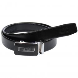 Lucianis style Curea din piele pentru barbati, catarama metalica fara ac, latime 3.5 cm, lungime reglabila, negru - LS224NSS - ellegant