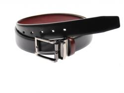 KALEWENSEN Curea barbati eleganta, din piele naturala neagra si visinie 3.5 cm - DR1210NVIS - ellegant