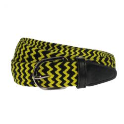 NANO BELTS Curea barbati elastica, casual, latime 3.5 cm, galben si negru - NB040 - ellegant