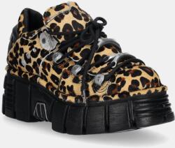 New Rock velúr sportcipő Pelo Leopardo Cuero M Tower Negro Lateral barna, M-120N-C54 - barna Női 36