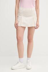 Calvin Klein Jeans pamut szoknyanadrág bézs, mini, harang alakú, J20J225215 - bézs 25