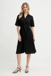 Tommy Hilfiger vászon ruha fekete, mini, harang alakú, WW0WW45836 - fekete 38