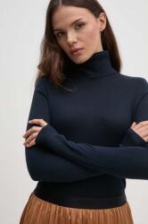Ralph Lauren pulóver selyemkeverékből könnyű, sötétkék, garbónyakú, 200940470 - sötétkék XL