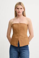 A. L. C A. L. C. vászon top Renee barna, sima, 5TOPS01851 - barna 36