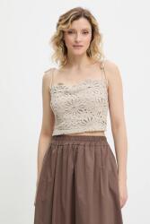 ANSWEAR pamut top bézs, sima - bézs M - answear - 10 990 Ft