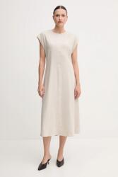 Calvin Klein vászon ruha bézs, midi, egyenes, LV044B041G - bézs L
