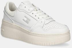 Tommy Hilfiger bőr sportcipő TJW RETRO BASKET FLATFORM fehér, EN0EN02840 - fehér Női 41