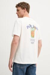 Pepe Jeans pamut póló fehér, nyomott mintás, PM509962 - fehér XXL