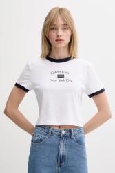 Calvin Klein Jeans pamut póló fehér, LV047B808G - fehér S