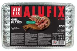 ALUFIX Grilltálca, 34, 5x22, 5 cm, négyszögletű, 3 db, ALUFIX (KHK1076) - kecskemetirodaszer