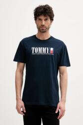 Tommy Jeans pamut póló sötétkék, nyomott mintás, DM0DM21941 - sötétkék M