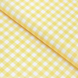 Goldea țesătură impermeabilă pentru fețe de masă - carouri galbene 160 cm