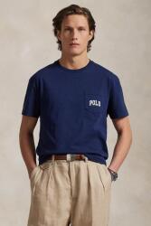 Ralph Lauren pamut póló Sscnpktm12 Short Sleeve sötétkék, sima, 710974585 - sötétkék XL