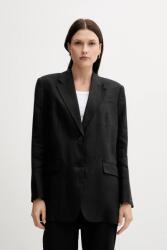 Tommy Hilfiger len blézer fekete, sima, oversize, WW0WW47163 - fekete 42
