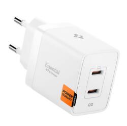 Spigen ESSENTIAL hálózati töltő Type-C aljzat (47W, GaN, PD gyorstöltő 3.0) FEHÉR (ACH08707) - bluedigital