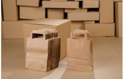  Szalagfüles papírtáska barna 32X42+16 50db/csomag