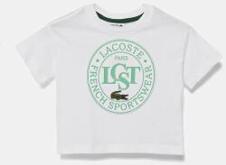 Lacoste gyerek pamut póló sárga, nyomott mintás, TJ2463 - fehér 152