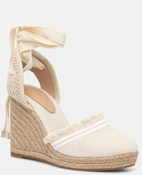 Tommy Hilfiger espadrilles FRINGE CANVAS HIGH WEDGE bézs, éksarkú, FW0FW08878 - bézs Női 38