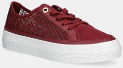 Tommy Hilfiger sportcipő VULC EMBROIDERED SNEAKER bordó, FW0FW08685 - burgundia Női 40
